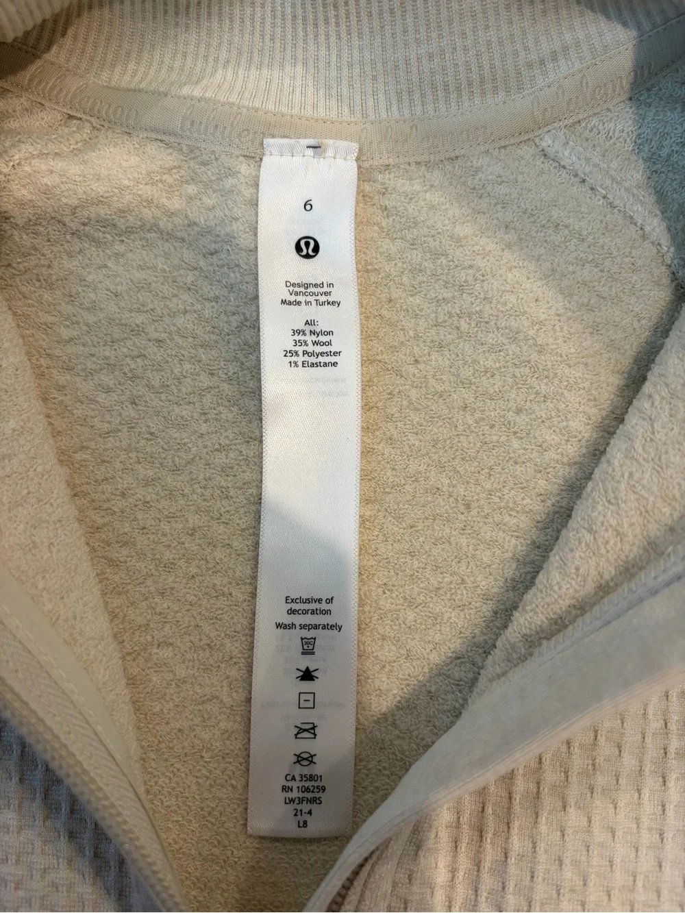Lululemon engineered warmth half-zip